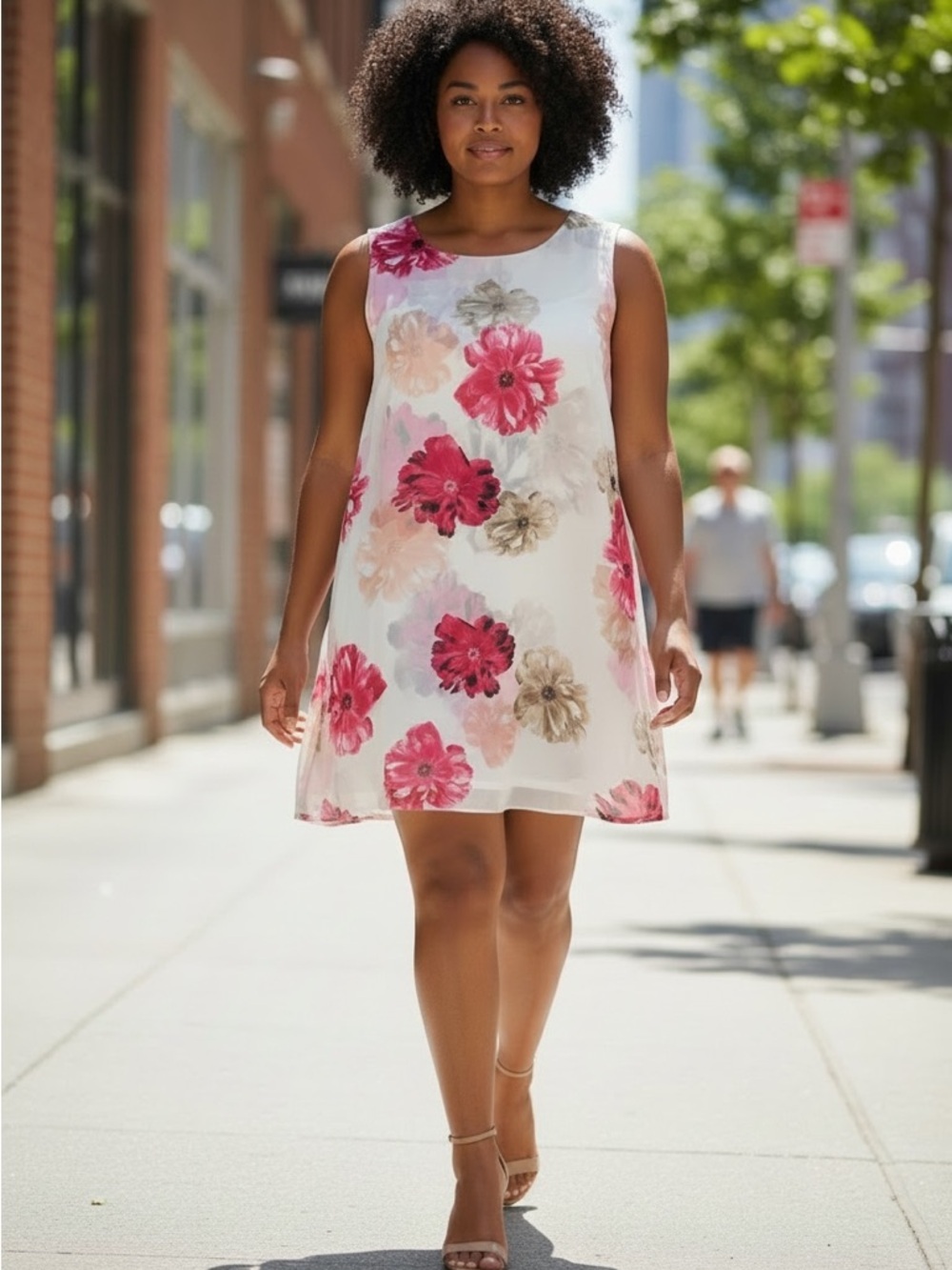 Calvin Klein Floral Shift Mini Dress Size XL